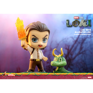 Hot Toys ฟิกเกอร์ของสะสม Cosbaby COSB1042 - Loki with Alligator Loki Cosbaby (S) Bobble-Head