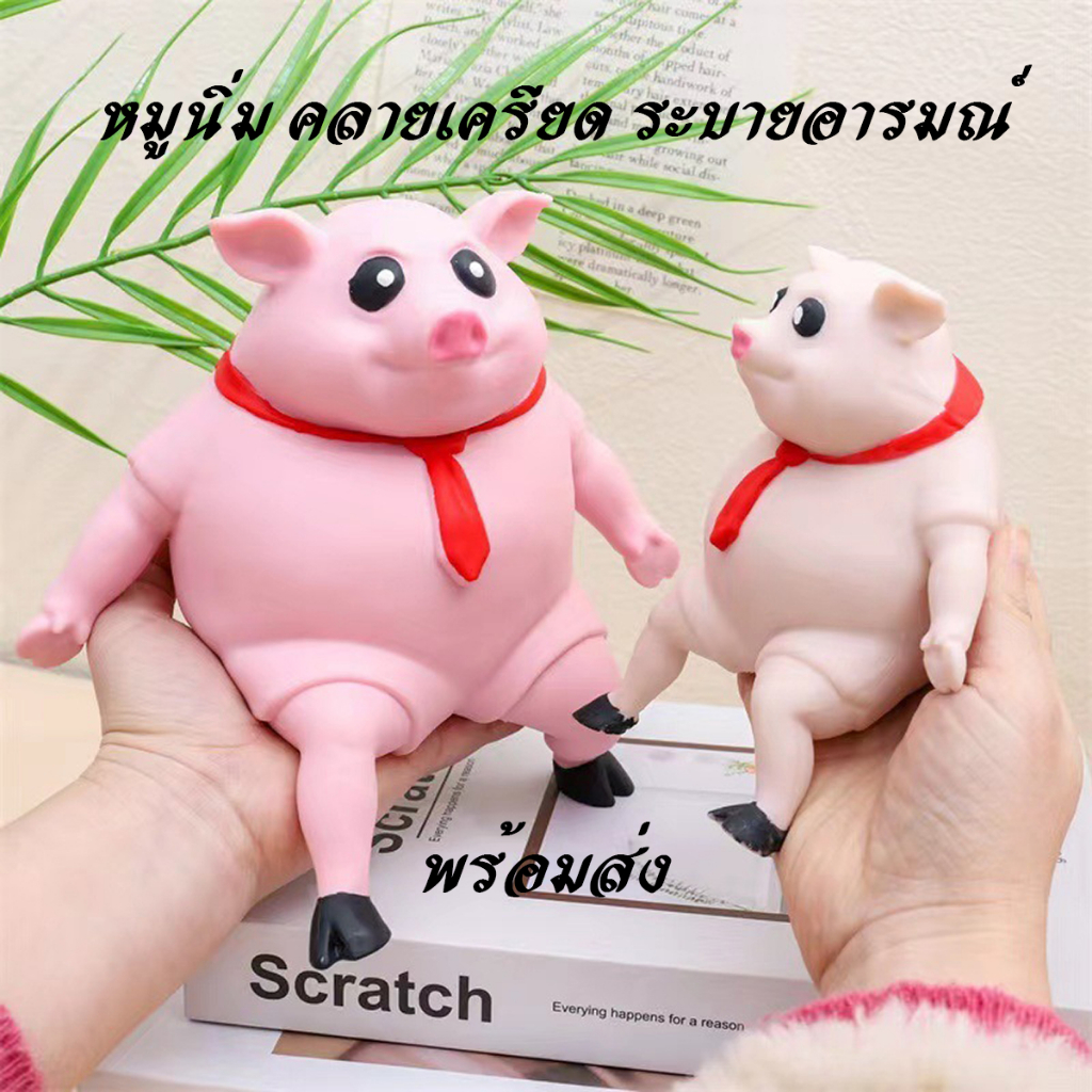 หมูยืด หมูนิ่ม ตัวใหญ่ ขนาด 20*20 ซม. สินค้าตรงปก พร้อมส่งจาก กทม.