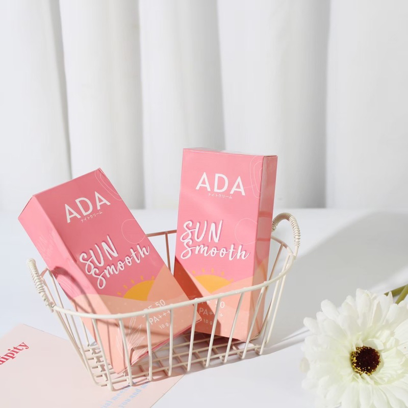 (ส่งฟรี) Nok.ADA Official: ADA SUN SMOOTH ครีมกันแดดเอด้า ปกป้องผิว เนื้อบางเบาเกลี่ยง่าย ขนาด 10 กรัม