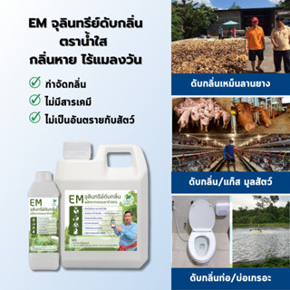 EM ตราน้ำใส ดับกลิ่นชักโครก ฟาร์มปศุสัตว์ ลานยาง บำบัดน้ำ บ่อเกรอะ 1ลิตร