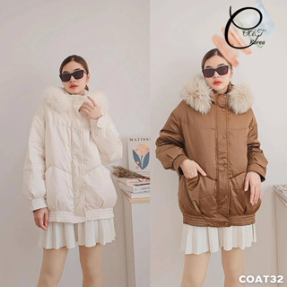 เสื้อโค้ท มีฮู้ด พร้อมเฟอร์ถอดได้ COAT32