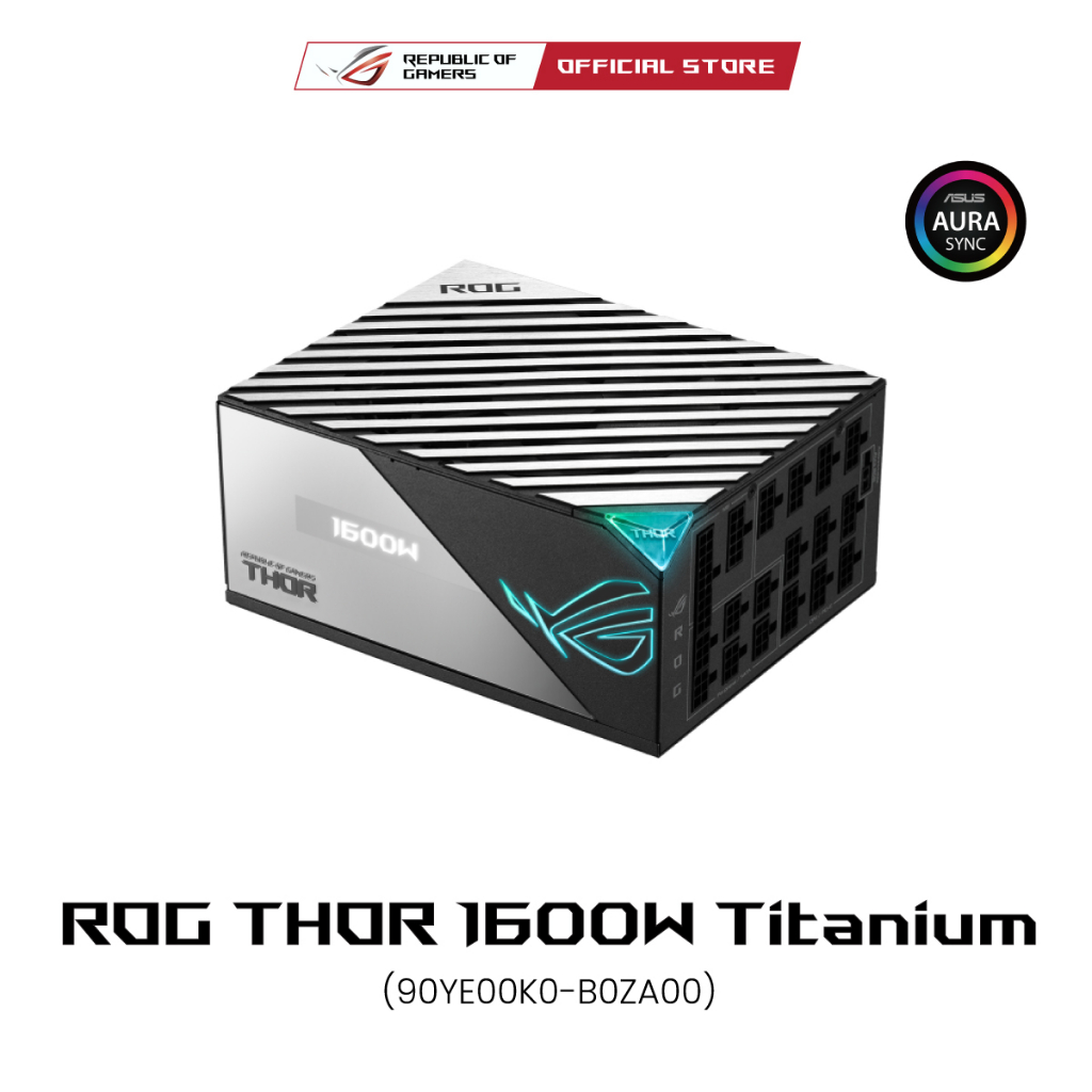 ASUS ROG THOR 1600W Titanium (90YE00K0-B0ZA00), Power Supply, 80Plus Titanium, 1600W (115V-240V),130