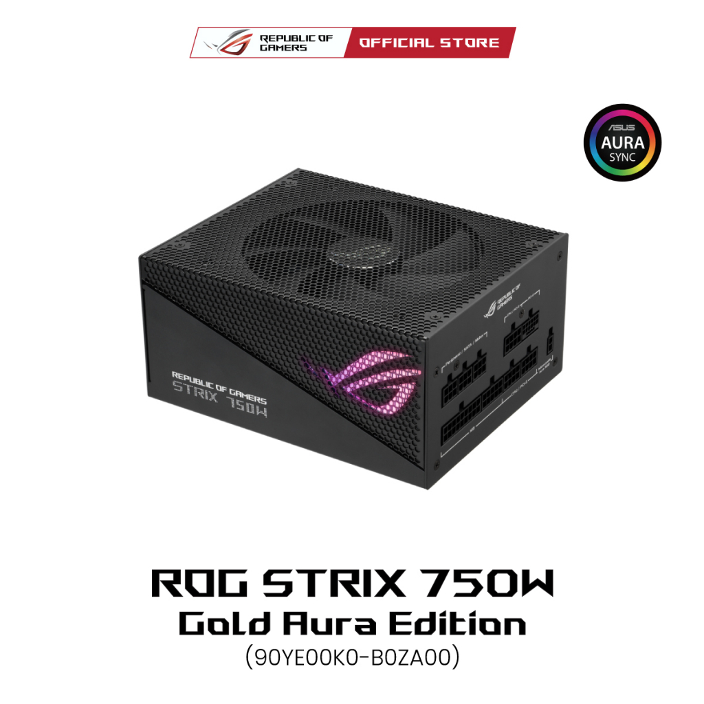 ASUS ROG STRIX 750W Gold Aura Edition (90YE00P3-B0DA00), Power Supply, 80Plus Gold, 750W, ARGB, ROG 