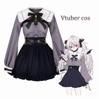 Vtuber Kuzuha Sanya คอสเพลย์เครื่องแต่งกายผู้หญิงชุดฮาโลวีนสนุกสนานกันอย่างเป็นบ้าเป็นหลัง