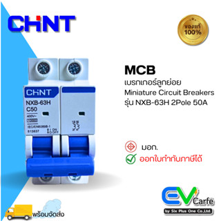 MCB เบรกเกอร์ขนาดเล็ก เบรกเกอร์ลูกย่อย Miniature Circuit Breakers 2P 50A (Ic10KA)