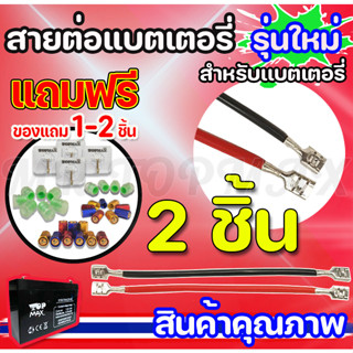 สายแบตเตอรี่/สายต่อแบต/สายพ่วงแบตเตอร์รี่รถไฟฟ้าสกู๊ตเตอร์/ จักรยาน/รถไฟฟ้า3ล้อ หัวแบบเสียบ(2เส้น) หัวเหลี่ยม