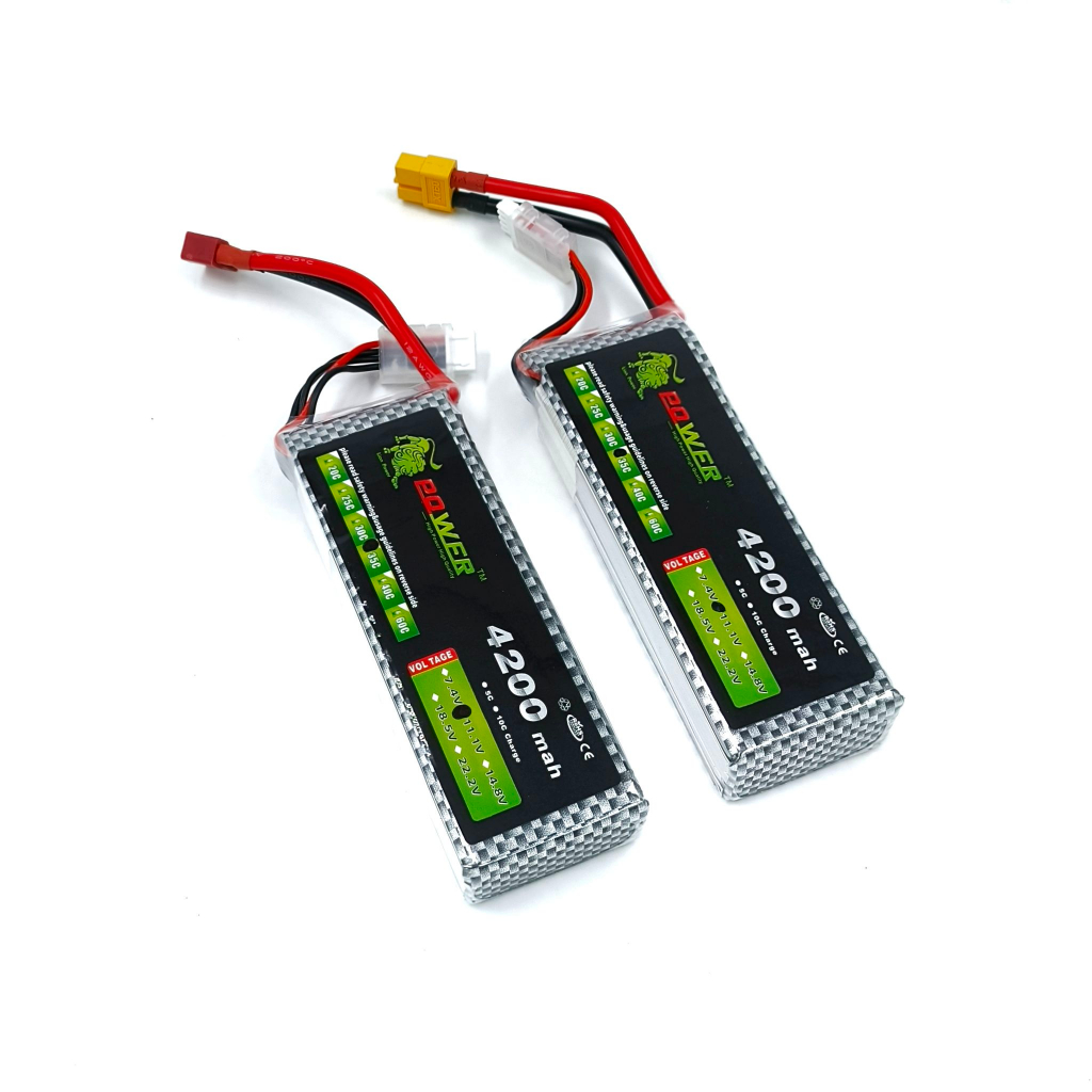 4200mAh แบตเตอรี่ลิโพ สำหรับรถบังคับ/เรือ/เครื่องบิน/โดรน/และของเล่นบังคับวิทยุอื่นๆ Lipo Battery