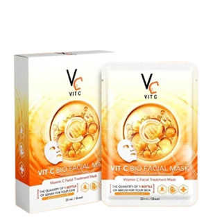 (ยกกล่อง/6ซอง) Ratcha Vit C Bio Facial Mask. รัชชา วิตซี ไบโอ เฟเชียล มาส์ก.