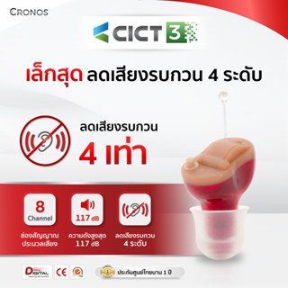 CRONOS รุ่น CICT3 เครื่องช่วยฟังดิจิตอล สำหรับผู้สูงอายุ คนหูตึง ปกปิดการมองเห็น ขนาดเล็กจิ๋วเทียบเท่าเหรียญ25สตางค์