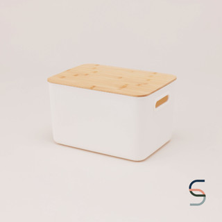 SARABARN Plastic Storage Box With Bamboo Lid 21 L | กล่อง กล่องเก็บของขนาดใหญ่