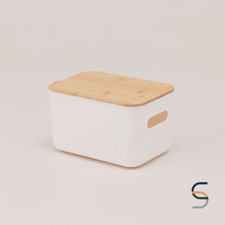 SARABARN Plastic Storage Box With Bamboo Lid 7 L | กล่อง กล่องเก็บของขนาดใหญ่