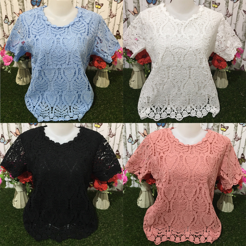 Others 99 บาท เสื้อผ้าผู้หญิงลายลูกไม้ เสื้อสาวอวบ ใส่ออกงาน ใส่เที่ยว รุ่น 4213-ลาบแจกัน ขนาดฟรีไซส์ มีหลายสีให้เลือก Women Clothes