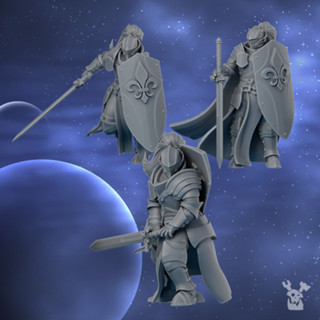 Silver Moon Daughters - Knights of the Crescent -3d print miniature boardgame model war game - DakkaDakkaStore