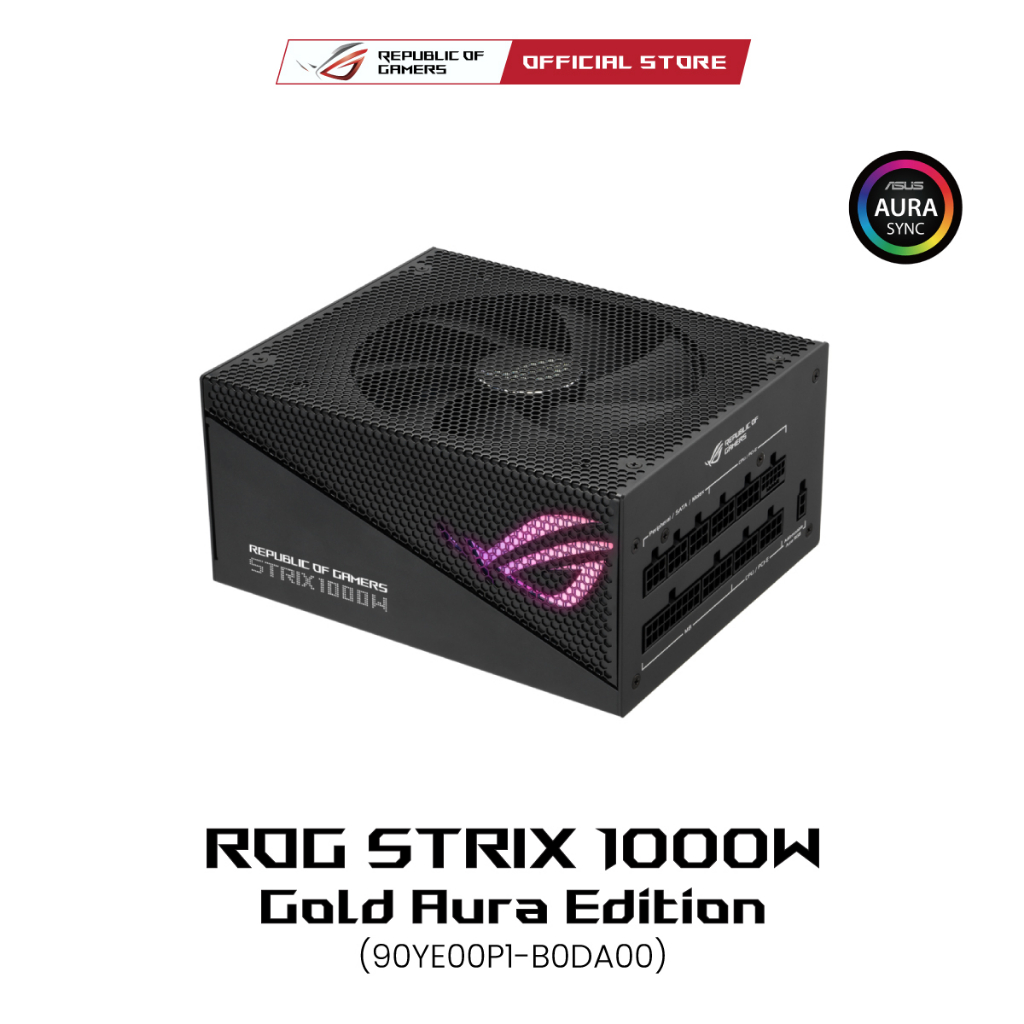 ASUS ROG STRIX 1000W Gold Aura Edition (90YE00P1-B0DA00), Power Supply, ATX12V, 80Plus Gold, 1000W, 
