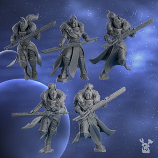 Silver Moon Daughters - Moon Blades -3d print miniature boardgame model war game - DakkaDakkaStore