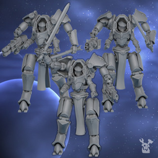 Silver Moon Daughters - Exosuit squad -3d print miniature boardgame model war game - DakkaDakkaStore