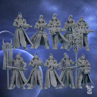 Silver Moon Daughters - Nova Star Squad Build Kit -3d print miniature boardgame model war game - DakkaDakkaStore