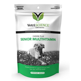 🇺🇸พร้อมส่ง🇺🇸วิตามินรวมสำหรับสุนัขสูงวัย VETRISCIENCE Canine Plus MultiVitamin for Senior Dogs 60 chews