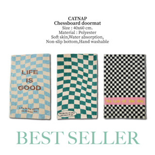 [พร้อมส่ง] ใหม่ล่าสุด! พรมเช็ดเท้า ลายตาราง พรมแต่งห้อง พรมปูพื้น ขนาด 40x60 ซม. มีกันลื่น