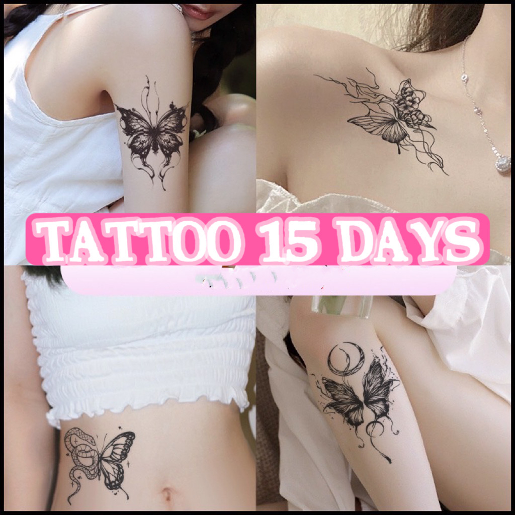 TATTOO 15 DAYS แทททู 15 วัน รอยสักชั่วคราว ลายสวย เหมือนรอยสักจริง ติดเสร็จแรกๆ ลายจะยังไม่ขึ้น ต้องให้เวลาผ่า