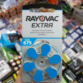 ถ่านเครื่องช่วยฟัง Rayovac Extra 675, A675, PR44 1.45V แพค6ก้อน ของใหม่ ของแท้  Made in UK