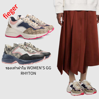 ใหม่รองเท้าหญิงคลาสสิกของ Gucci รองเท้าผ้าใบ WOMENS GG RHYTON