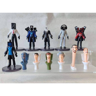 (พร้อมส่งจากไทยกรุงเทพ)โมเดลตุ๊กตาฟิกเกอร์ Skibidi Toilet Action Figure TV Man Speakerman Monitor ManCamera Man 12 ชิ้น