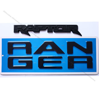 2 ชิ้น โลโก้ใหญ่ RANGER สีดำ ติดร่อง ฝากระโปรงท้าย + RAPTOR สีดำ สำหรับ ฟอร์ด เรนเจอร์ เน็กซ์เจน New Ford Next Gen Range