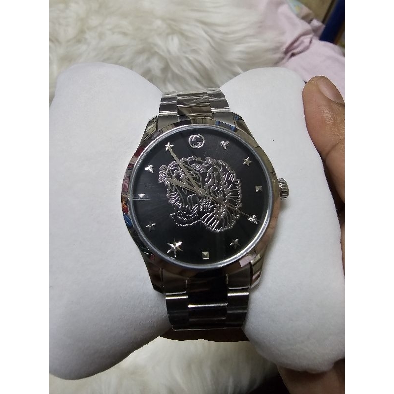 นาฬิกา GUCCI สายสแตนเลส หน้าปัดหน้าเสือ แท้ 100%