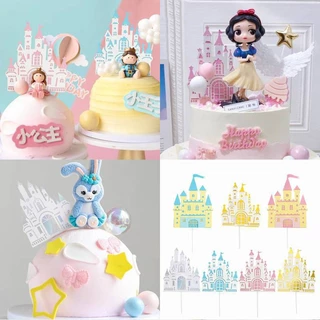 ป้ายปราสาท แต่งเค้ก cake topper ป้ายปักเค้กปราสาท