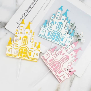 ป้ายปราสาท แต่งเค้ก cake topper ป้ายปักเค้กปราสาท