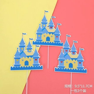 ป้ายปราสาท แต่งเค้ก cake topper ป้ายปักเค้กปราสาท