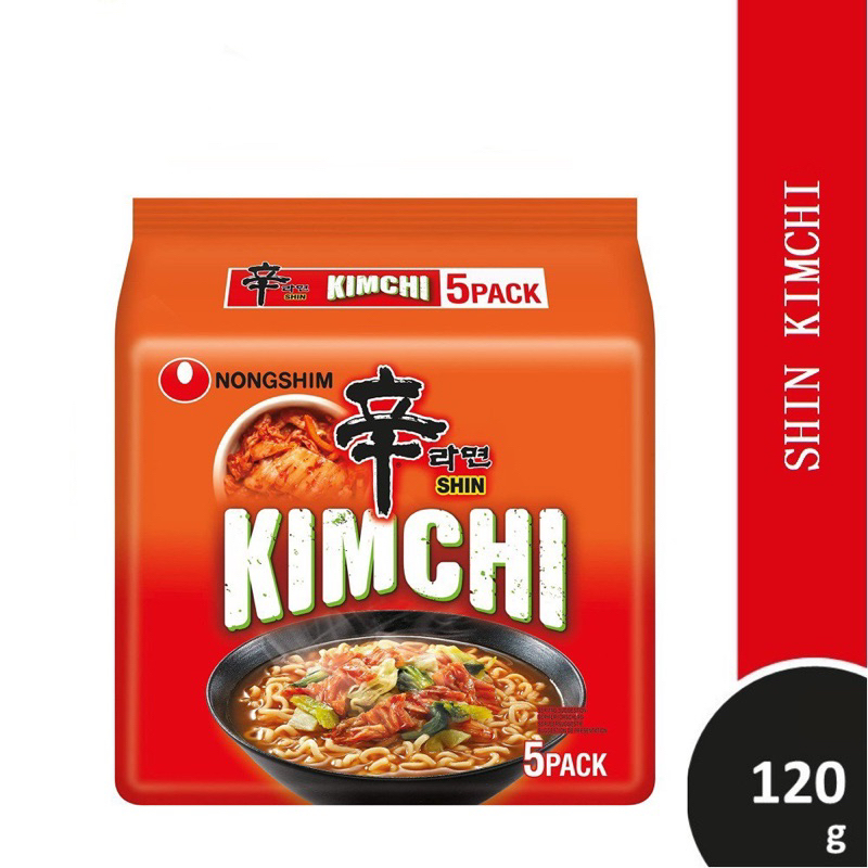 Nongshim Kimchi Ramyun Noodles 120 x 5  (600g) (Made In Korea) (HALAL)
