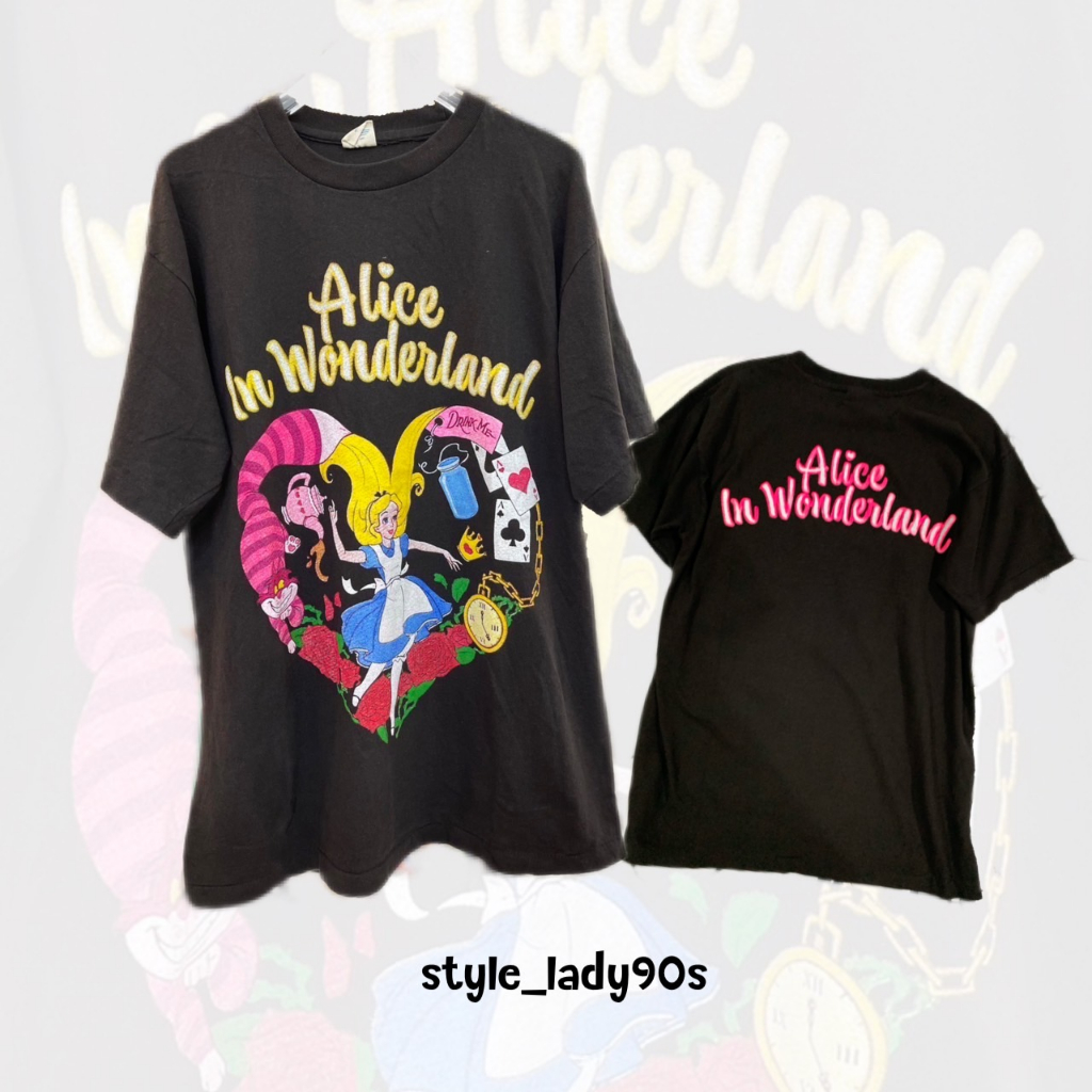 เสื้อยืดผ้าฟอก Alice In Wonderland