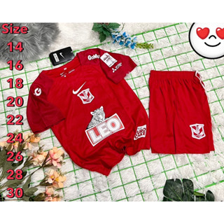 🍉 ใหม่ 2023-24 💥 ชุดฟุตบอล IMODEN เสื้อบอล เด็ก ได้ทั้งชุด แขนสั้น สีแดง BG3242