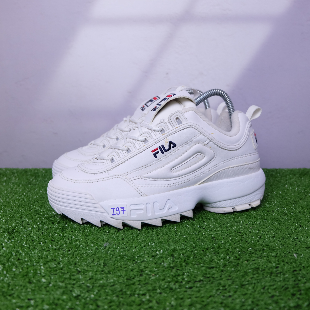 ( 38.5/24.5 cm ) Fila Disrubtor Unisex รองเท้าผ้าใบฟีล่าอ้วน รองเท้าแฟชั่นลำลองผู้หญิง มือ2ของแท้💯