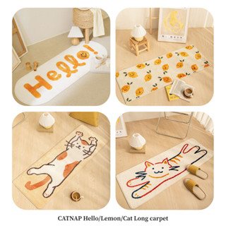 [CATNAP] พรมตกแต่งบ้าน ทรงยาว ขนนุ่ม ลาย Hello/เลม่อน/น้องแมว ขนาด 40x120 cm.