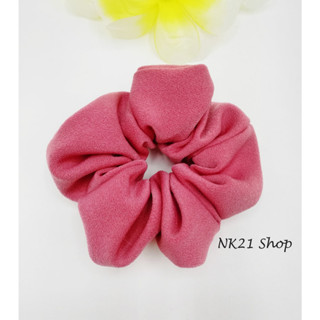 NK21 โดนัทรัดผม หนังยางรัดผม สีชมพูกลีบบัว Scrunchies,Scrunchies,Scrunchy,Hair accessories,Elastic hair tie