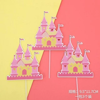 ป้ายปราสาท แต่งเค้ก cake topper ป้ายปักเค้กปราสาท
