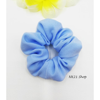 NK21 โดนัทรัดผม หนังยางรัดผม สีฟ้า Light blue  Scrunchies,Scrunchy,Hair accessories,Elastic hair tie