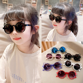 แว่นกันแดดเด็ก แว่นตาเด็กแฟชั่น - หูแมว ^  ^✨ (Girl) กรอบพลาสติก 🕶 สำหรับน้อง 3-6 ขวบ [พร้อมส่งในไทย]