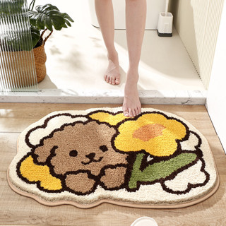 [CATNAP] พรมเช็ดเท้า ลาย Flower Puppy ขนาด 40x60 cm.