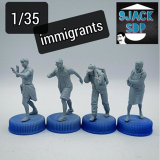 1/35 immigrants ชาวบ้าน ผู้อพยพ ชาวบ้านหนี งานเรซิ่น ฟิกเกอร์