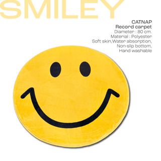 [CATNAP] พรมตกแต่งห้อง ทรงกลม ลาย Smiley ขนาด 80x80 cm.