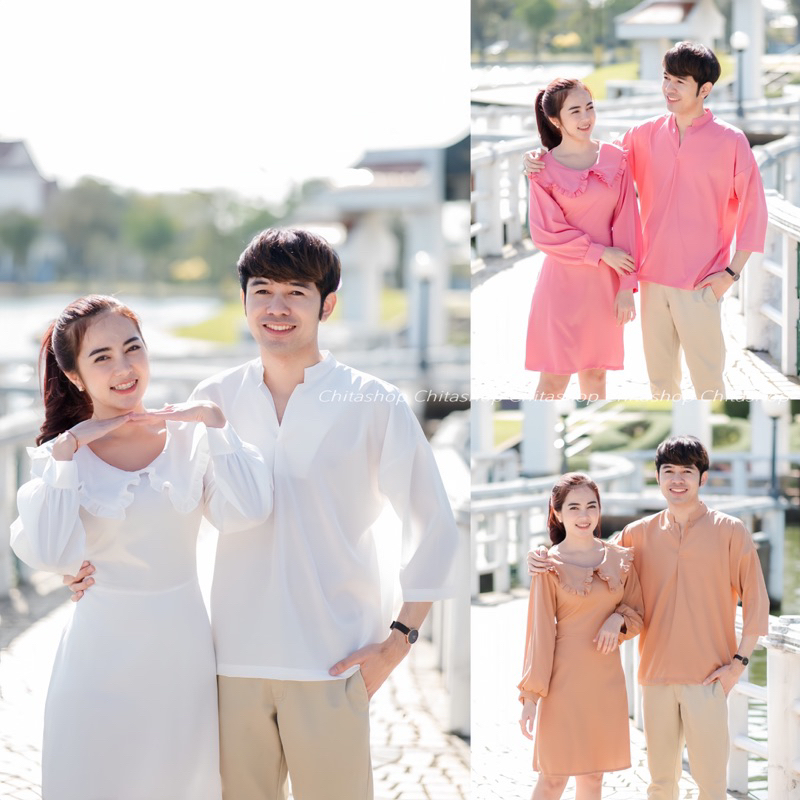 CHITASH♡︎P ชุดคู่รัก เสื้อคอจีน+เดรสน่ารักๆ ผ้าไหมอิตาลีนะคะ