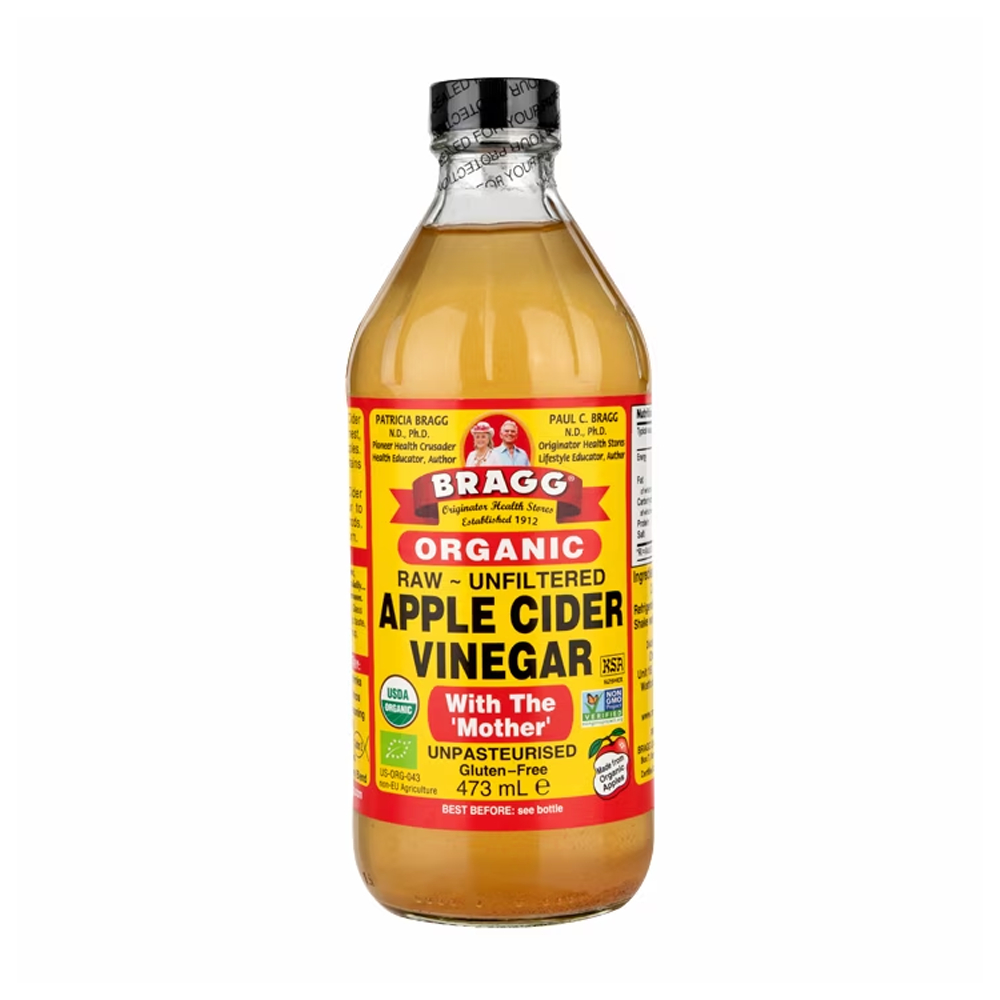 Bragg Organic Apple Cider Vinegar 473ml ไม่ผ่านการกรอง มีตะกอนเยอะ น้ำส้มสายชู น้ำส้มสายชูสกัด ACV (