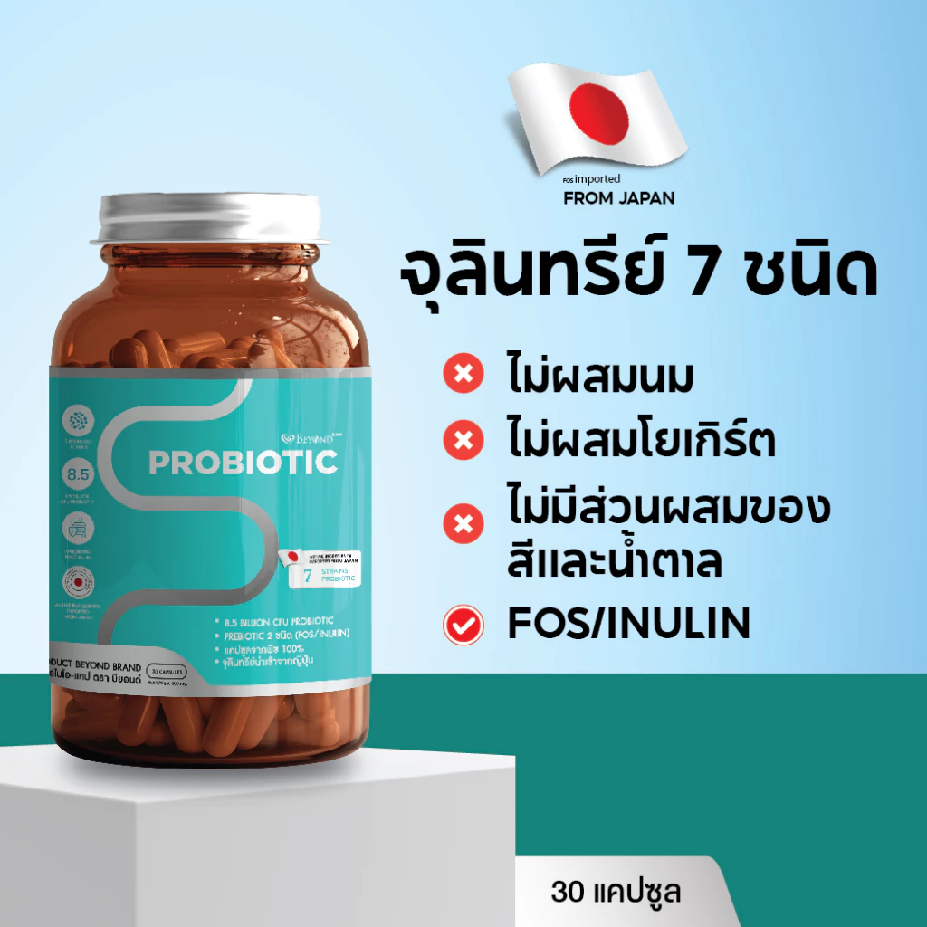 โพรไบโอติกส์+พรีไบโอติก  7 in 1 จุลินทรีย์จากญี่ปุ่น บียอนด์ จุลินทรีย์ 7ชนิด  30 แคปซูล โพรไบโอติก thumbnail 3