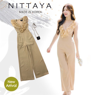 ราคาถูกที่สุด!! NITTAYA จั้มขายาวตรงช่วงตัวระบายๆ เรียบหรูดูแพง