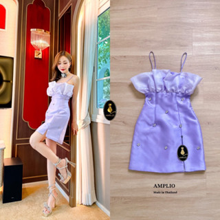 ราคาถูกที่สุด!! Amplio PURPLE DRESS เดรสใช้ผ้าไหม