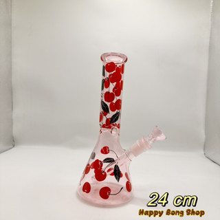 🆕 บ้องแก้วลายเชอรี่ Cherry glass bong 💗